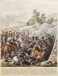 Un incident pendant les guerres révolutionnaires françaises en Suisse le 25 mai 1799 à Andelfingen, vers 1800